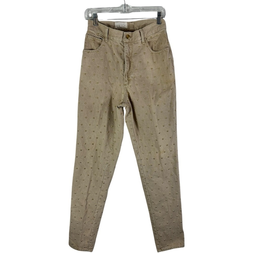 Cache Gold Studded Vintage Mom High Rise Jeans Size 8